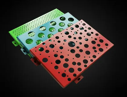 Perforated aluminium panels