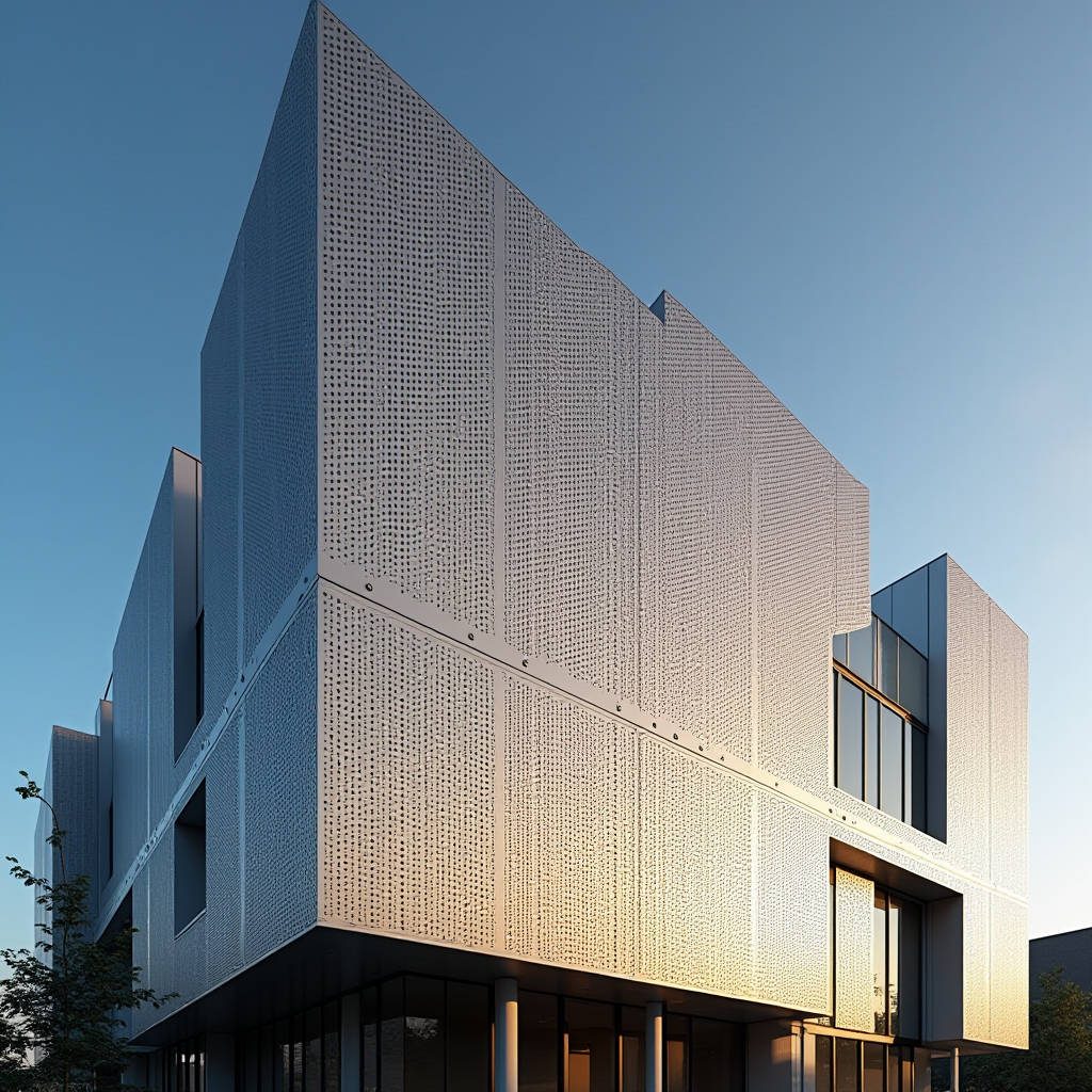 Perforated Metal Facade Detail Cut Edge Coating and Wind Load Decisions for Solid Aluminium Panels