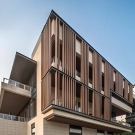 Wood Effect Aluminum Baffle Exterior Wall Cladding & Facade System