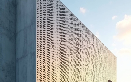 Aluminum Perforated Metal Screen Sheet Engineering for Wind Load Coating and Fixing