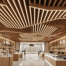 Linear Wood Grain Aluminum Baffle Fireproof Suspended Ceiling System