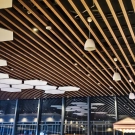 Linear Wood Grain Aluminum Baffle Fireproof Suspended Ceiling System