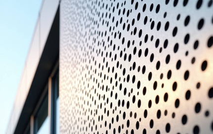 Specifying aluminum sheet metal with holes for facades open area wind load and coating
