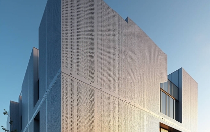 Perforated Metal Facade Detail Cut Edge Coating and Wind Load Decisions for Solid Aluminium Panels