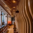 Modern Aluminum Baffle Ceiling Curved Metal Slat System for Hotel Decor