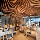 Modern Aluminum Baffle Ceiling Curved Metal Slat System for Hotel Decor