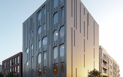 Engineering Wind Load Flatness and Coating for a Perforated Sheet Facade in Solid Aluminium
